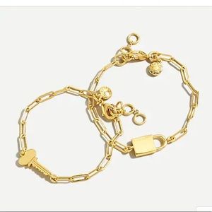 J. Crew Layered Lock and Key Bracelet.